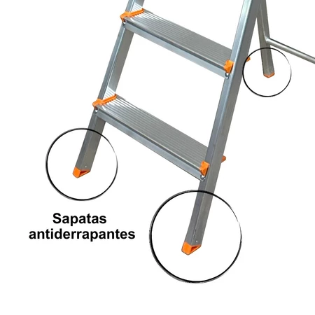 Escada Doméstica Ágata 5 Degraus em Alumínio