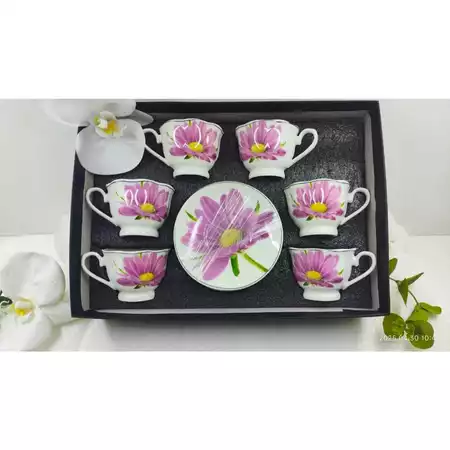 Conjunto de Xícaras Florais 6 Peças Elegantes