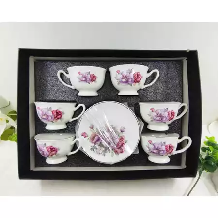 Imagem 3 do produto Conjunto de Xícaras Florais 6 Peças Elegantes