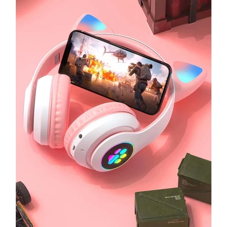 Imagem 1 do produto Headphone Gatinho LED Bluetooth com Microfone