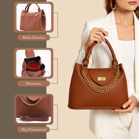 Imagem 4 do produto Bolsa Média Feminina Willibags Corrente e Alça