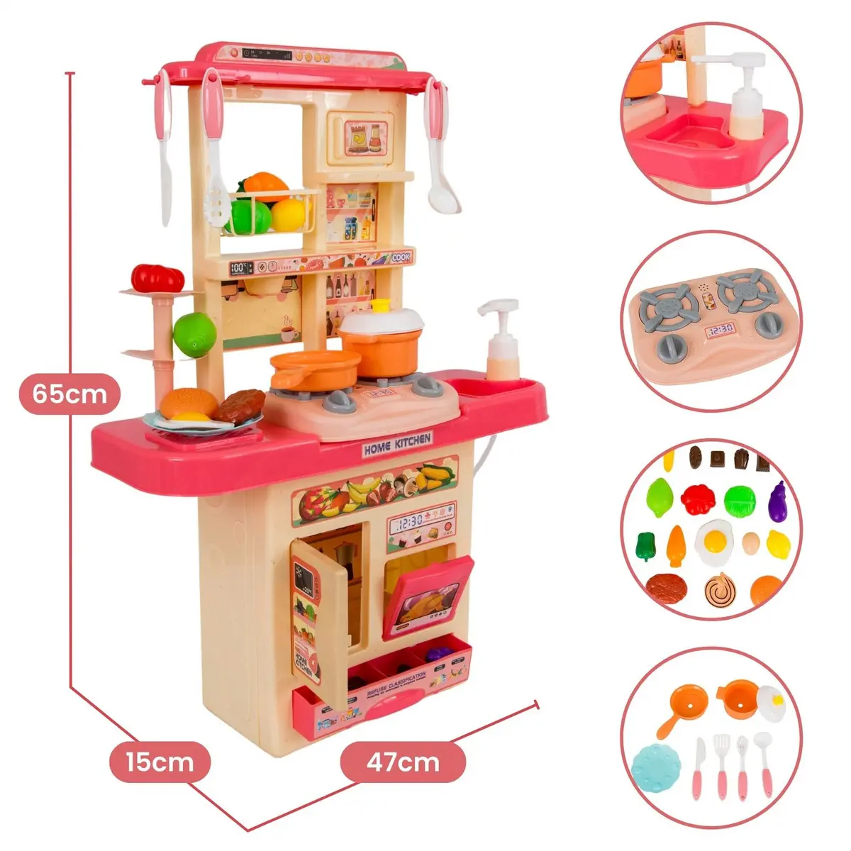 Imagem 4 do produto Cozinha Infantil Rosa ATENTU Kit Completo 25 Acessórios