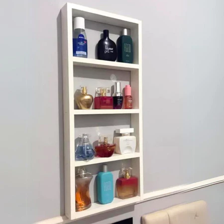 Imagem 1 do produto Expositor Porta Perfume e Esmalte MDF Branco 65cm