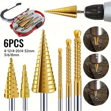 Imagem 1 do produto Kit Brocas Escalonadas Titânio Corte Lateral
