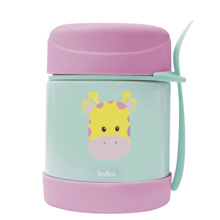 Pote Térmico Buba Animal Fun Girafa 320ml com Talher