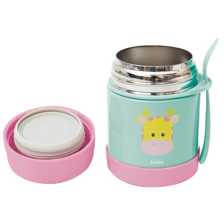 Imagem 3 do produto Pote Térmico Buba Animal Fun Girafa 320ml com Talher