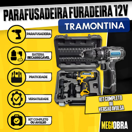 Imagem 3 do produto Parafusadeira Furadeira Tramontina 12V Controle de Torque