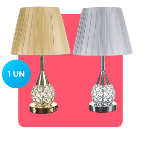 Abajur Decorativo de Cristal com LED 42cm