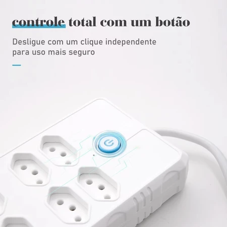 Imagem 2 do produto Filtro de Linha Lehmox – 7 Tomadas + 4 USB