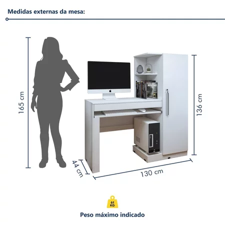 Imagem 1 do produto Mesa para Computador Escrivaninha Office 1 Gaveta