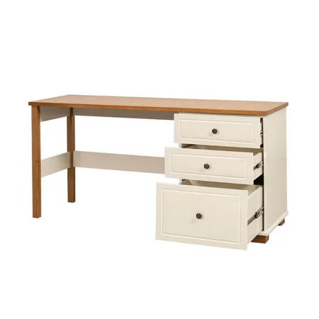 Imagem 4 do produto Escrivaninha Mesa Escritório Pinus Ananda 3 Gavetas