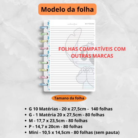 Imagem 1 do produto Caderno Inteligente de Disco Stitch Vários Tamanhos
