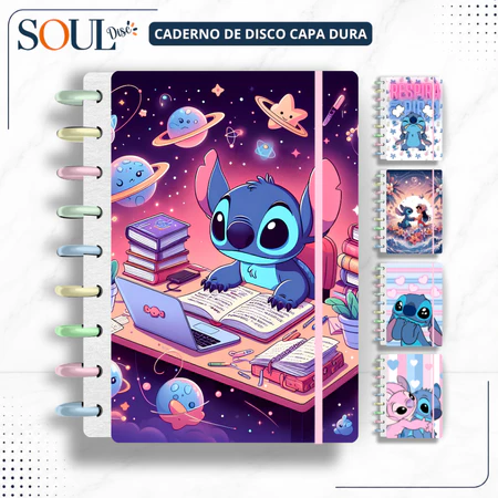 Caderno Inteligente de Disco Stitch Vários Tamanhos