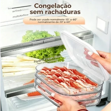Imagem 2 do produto Porta Frios 3 Andares Hermético Organização Pronta