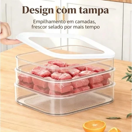 Porta Frios 3 Andares Hermético Organização Pronta