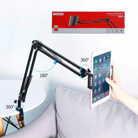 Suporte Articulado para Tablet e Celular Mesa e Cama