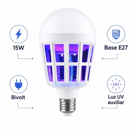 Imagem 4 do produto Lâmpada LED Mosquiteira UV 15W Bivolt
