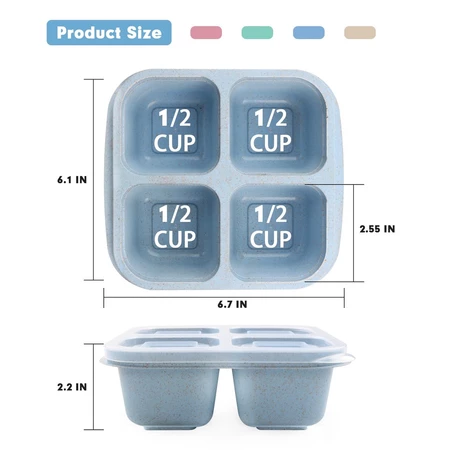 Imagem 6 do produto Recipientes Bento 4 Compartimentos – Reutilizáveis