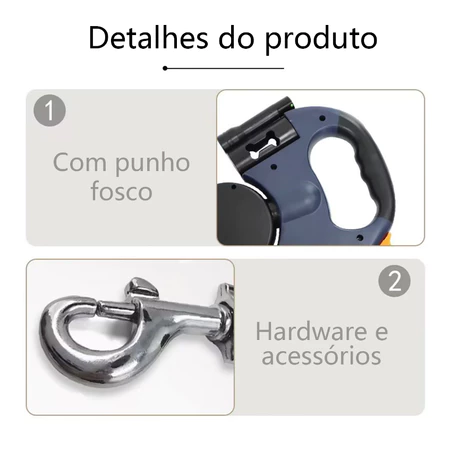 Imagem 1 do produto Roleta Retrátil Dupla 3m Passeio Pet