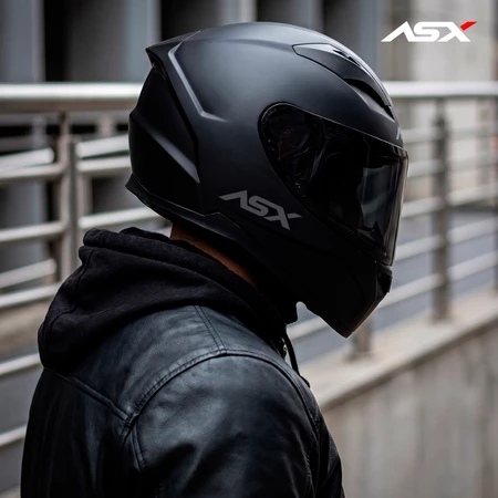 Imagem 3 do produto Capacete ASX City Solid Preto Fosco Viseira