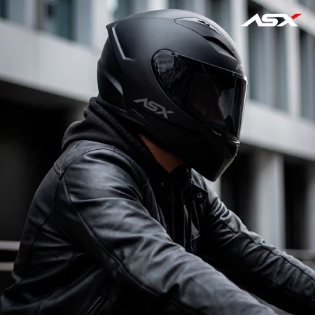 Capacete ASX City Solid Preto Fosco Viseira