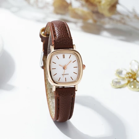 Relógio Feminino Minimalista Quartzo Pulseira de Couro