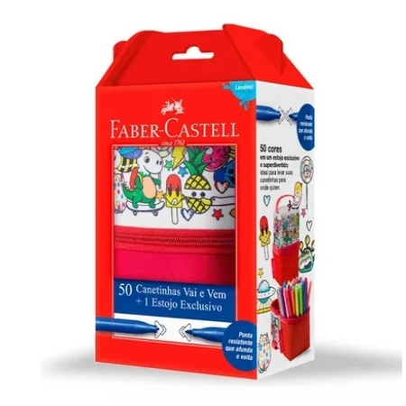 Imagem 1 do produto Canetinhas Faber-Castell Vai e Vem 50 Cores