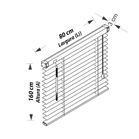 Imagem 1 do produto Persiana Horizontal PVC 25mm Preta