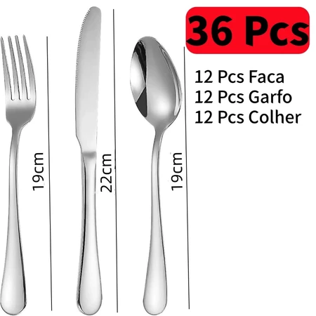 Imagem 2 do produto Talheres de Aço Inox Dourada Garfo Colher Faca