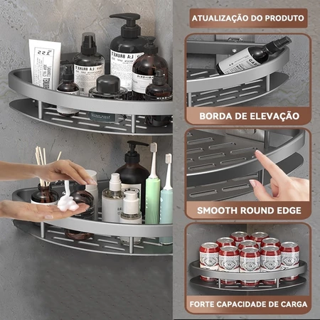 Imagem 1 do produto Suporte de Shampoo Preto Alumínio Premium