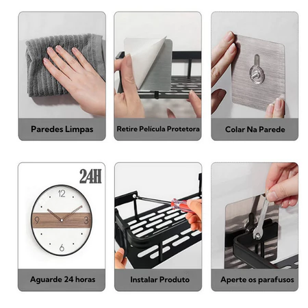 Imagem 2 do produto Suporte de Shampoo Preto Alumínio Premium