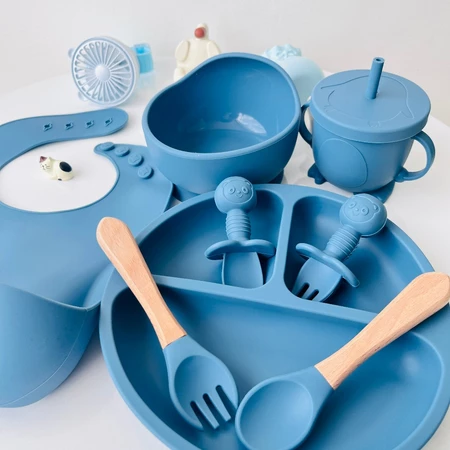 Imagem 2 do produto Kit Talheres e Peças de Silicone para Bebês e Crianças