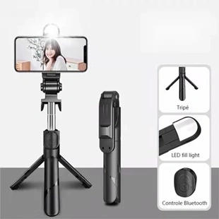 Bastão de Selfie com LED e Tripé