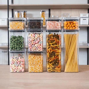 Kit Potes Herméticos Empilháveis para Cozinha